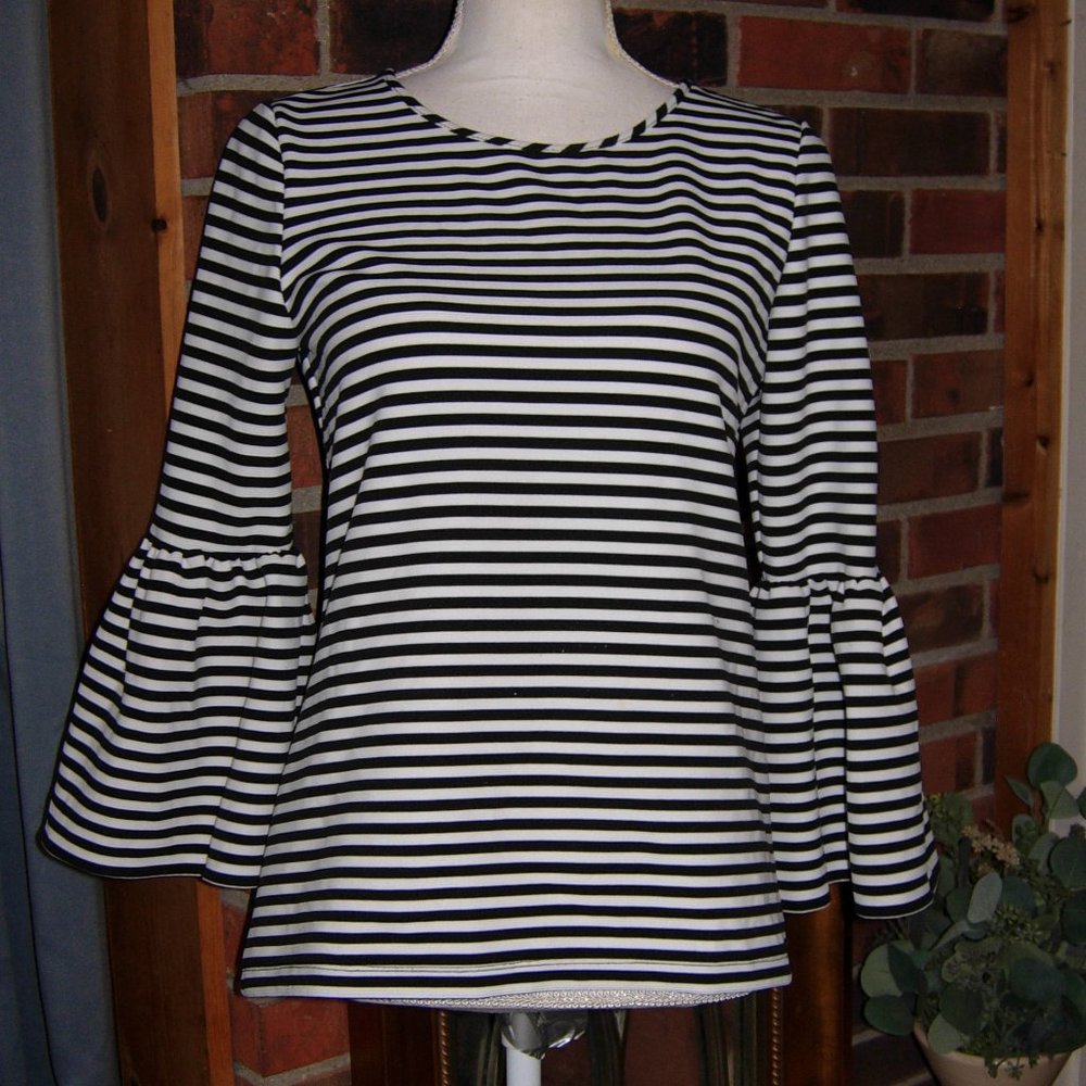 Calvin Klein Striped Bell Sleeve Top S